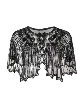 1920s Geometric Sequined Short Cape