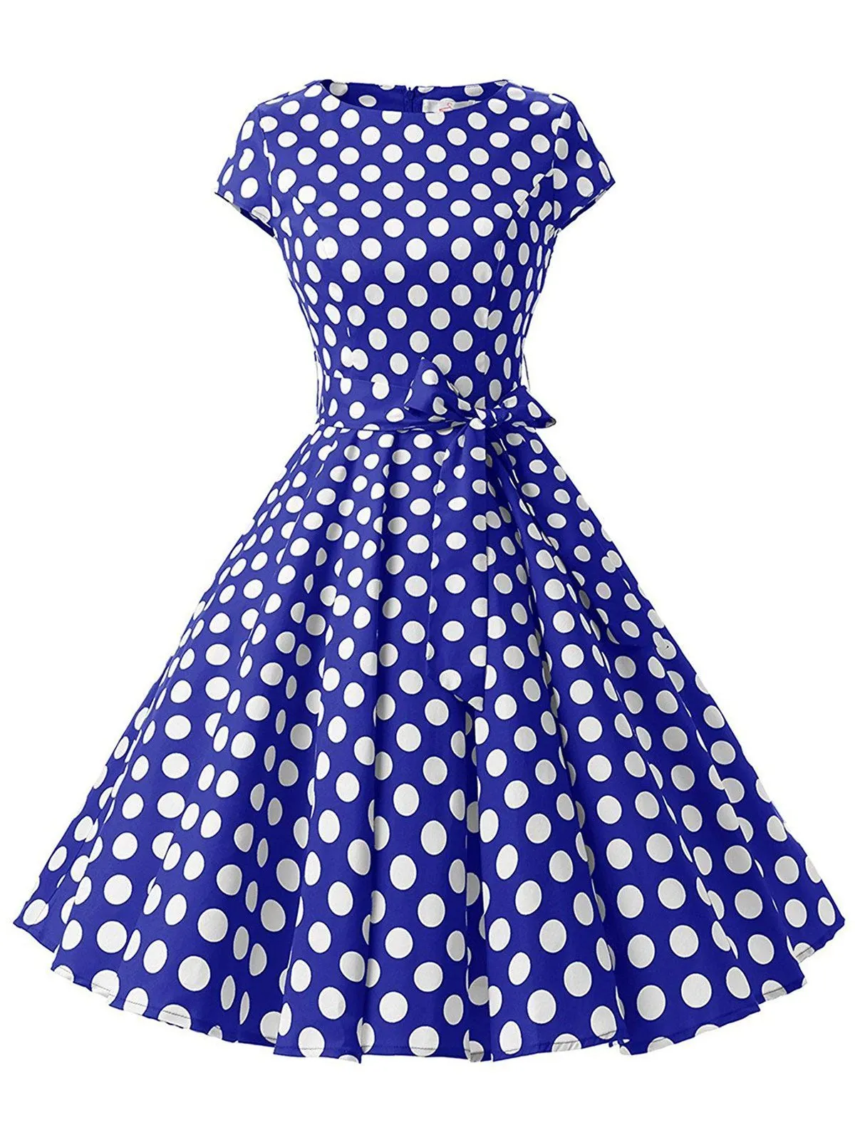 1950s Polka Dot Belted Swing Dress