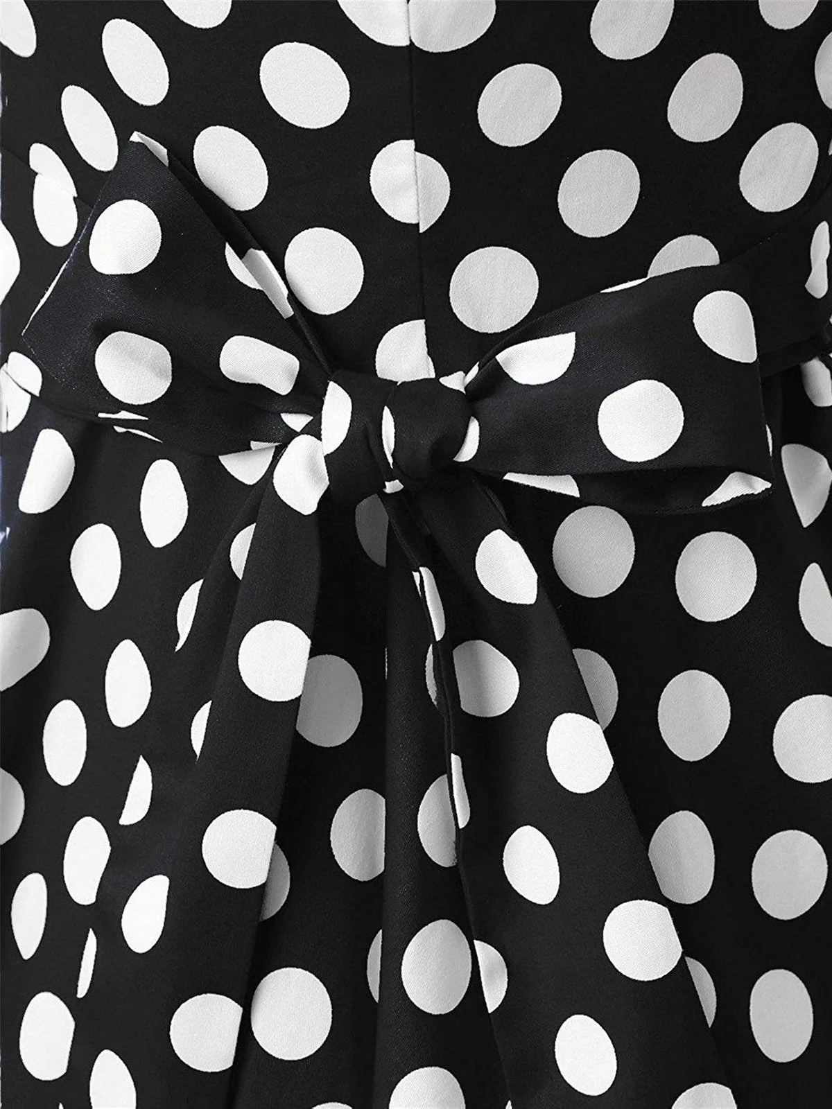 1950s Polka Dot Belted Swing Dress