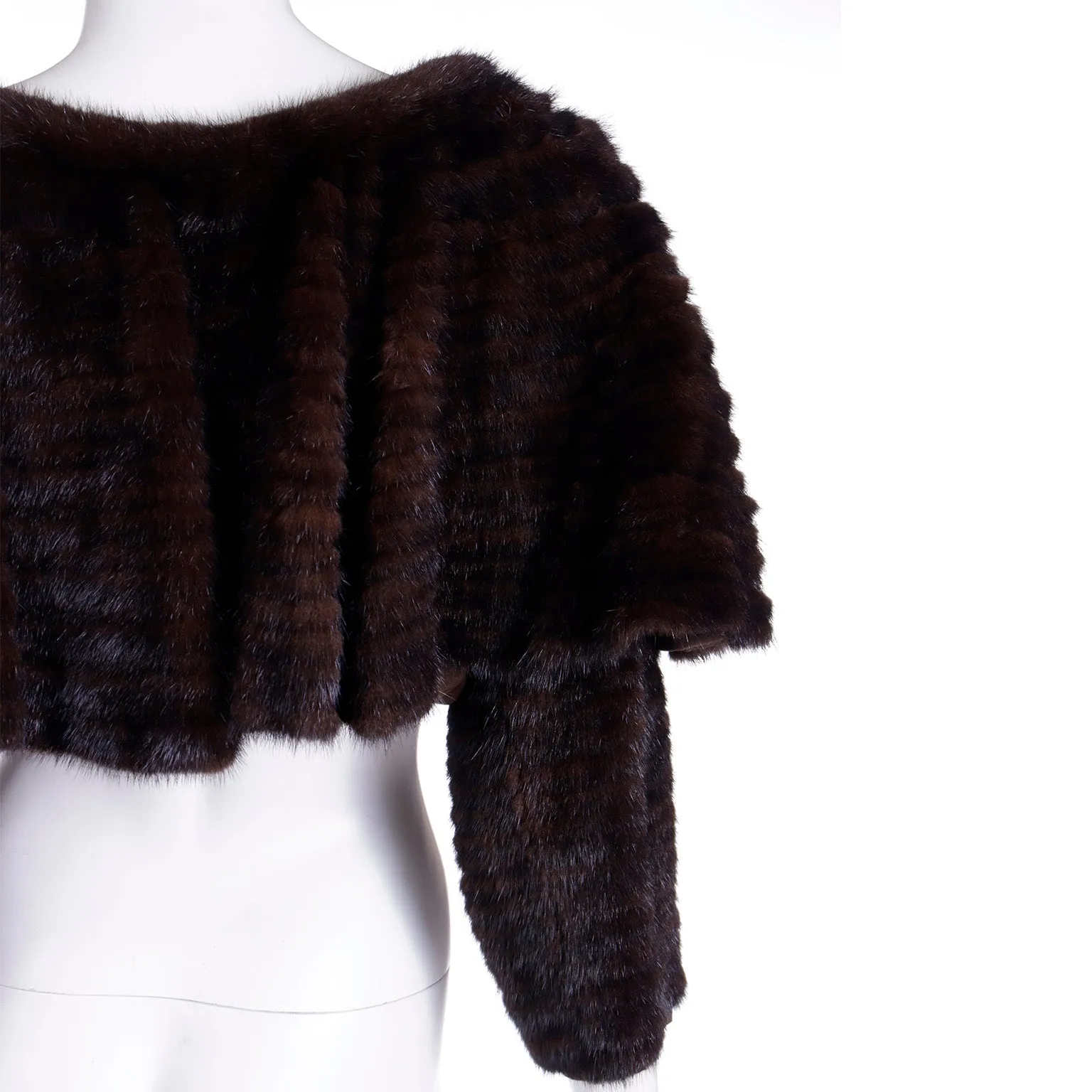 1990s Isaac Mizrahi Fur Capelet With Sleeves