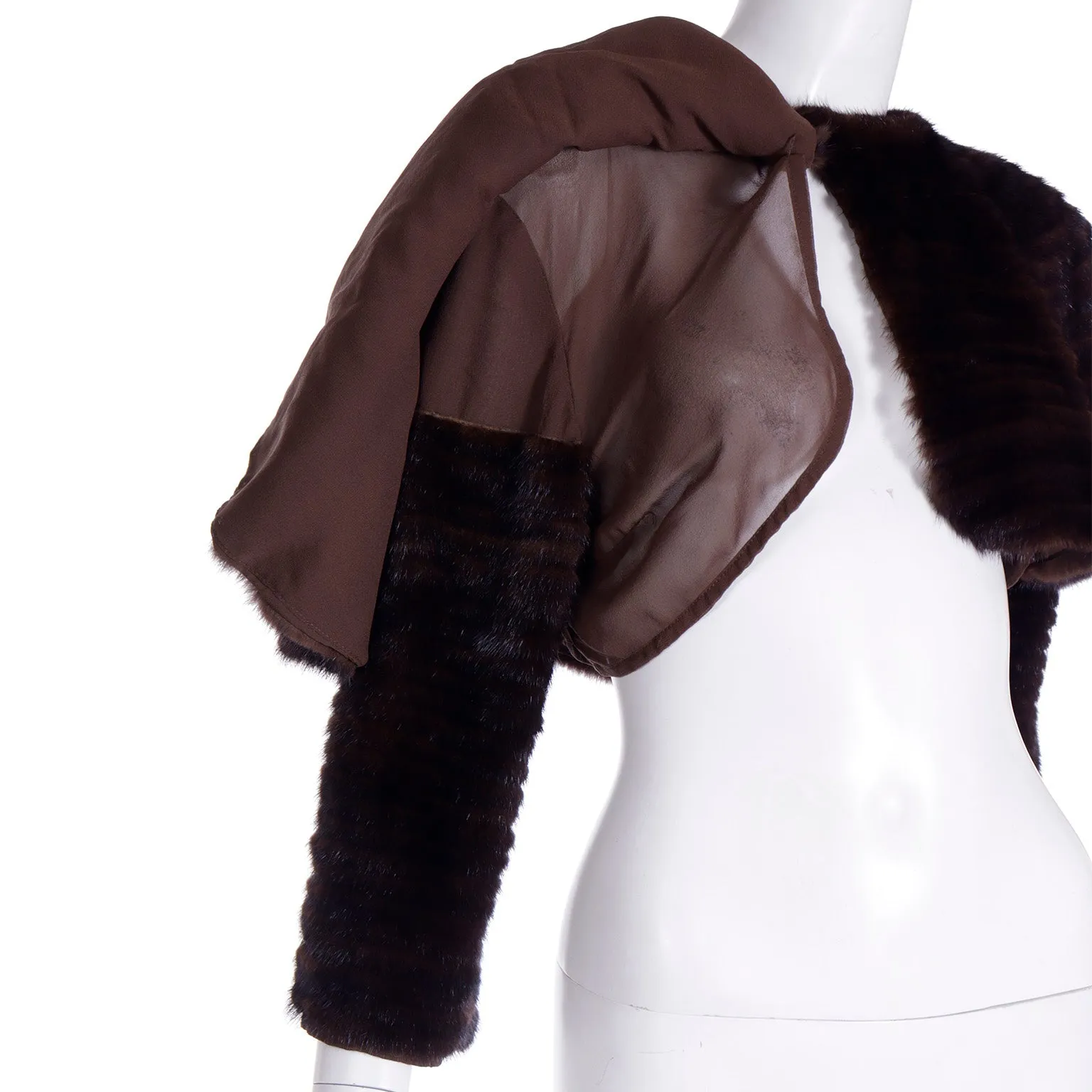 1990s Isaac Mizrahi Fur Capelet With Sleeves