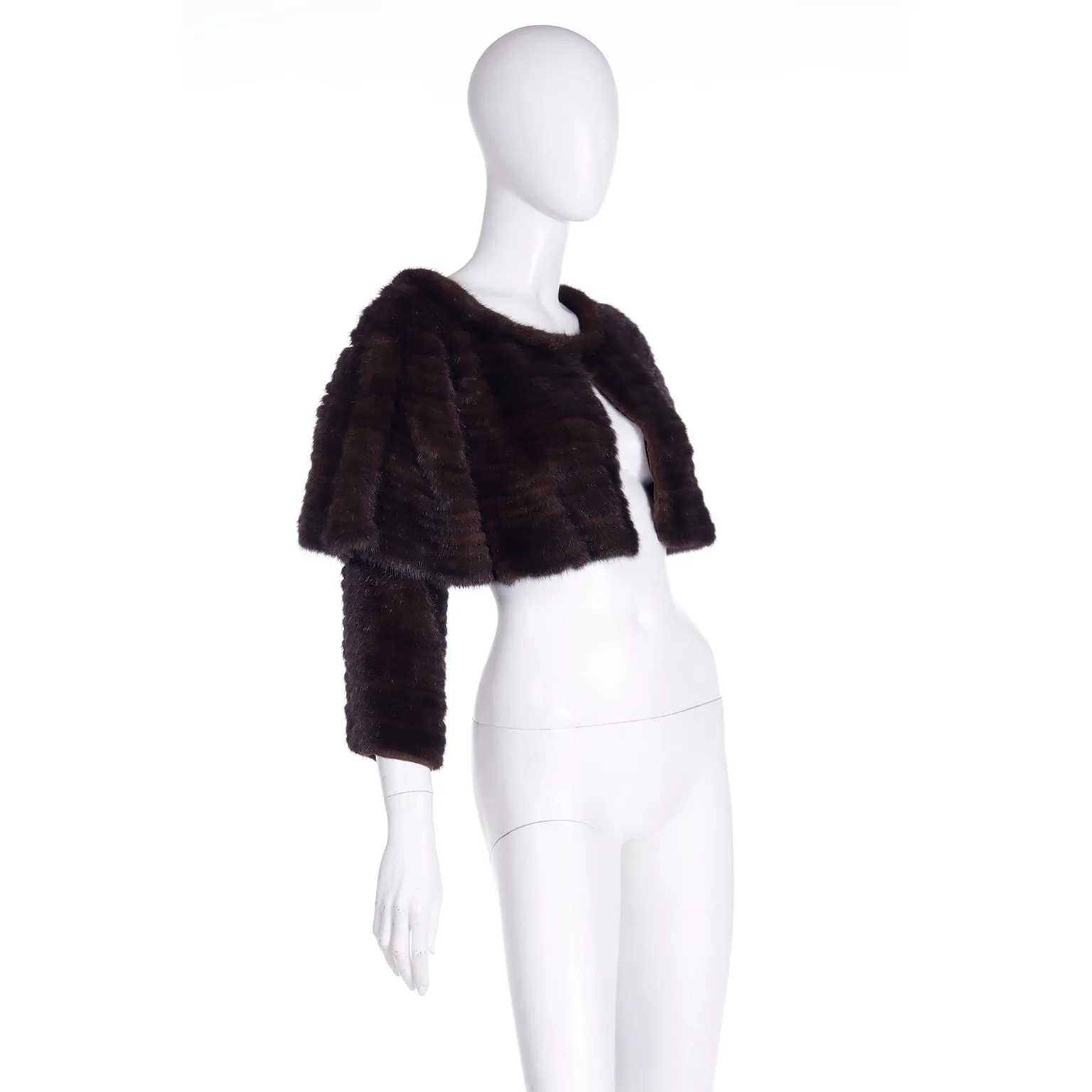 1990s Isaac Mizrahi Fur Capelet With Sleeves