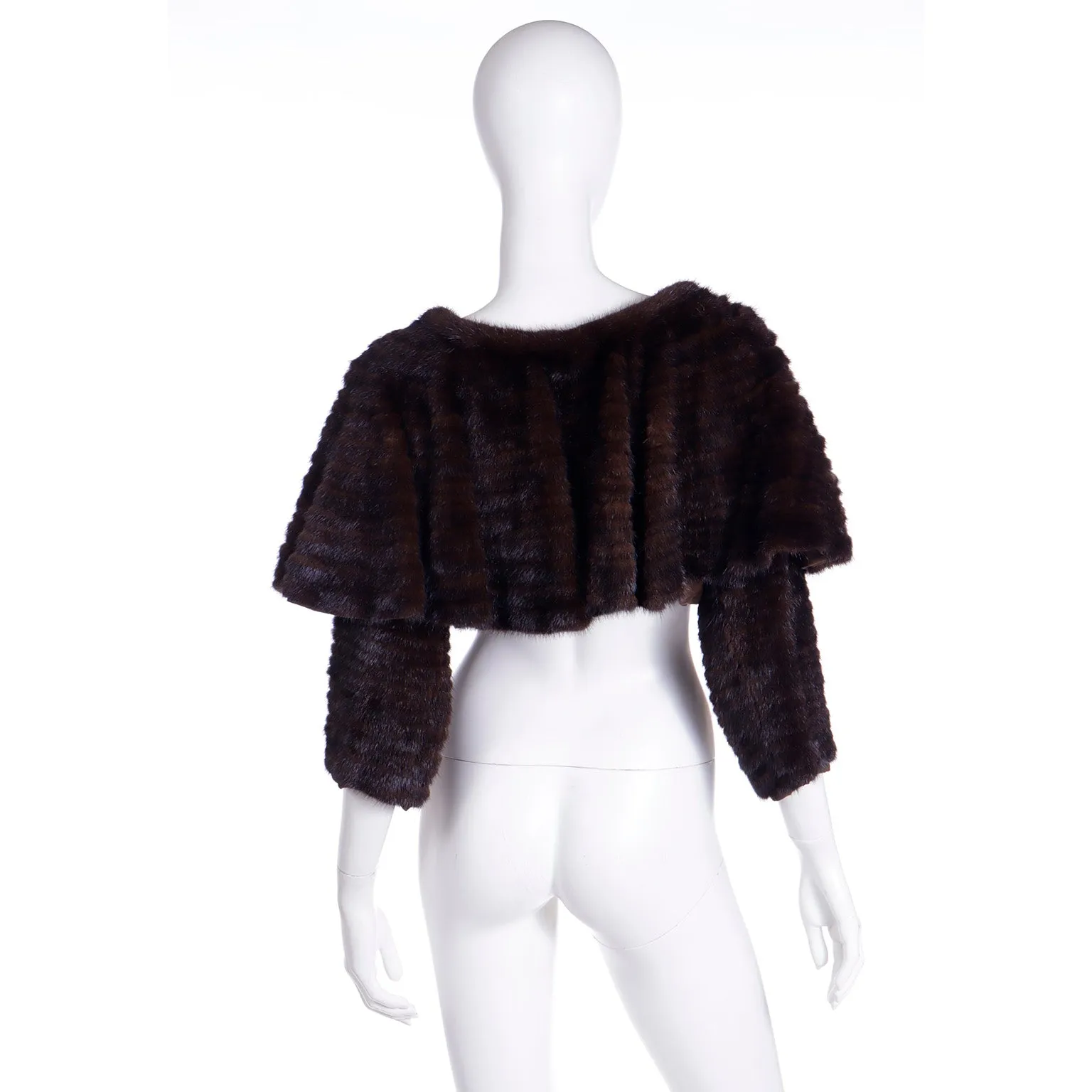 1990s Isaac Mizrahi Fur Capelet With Sleeves