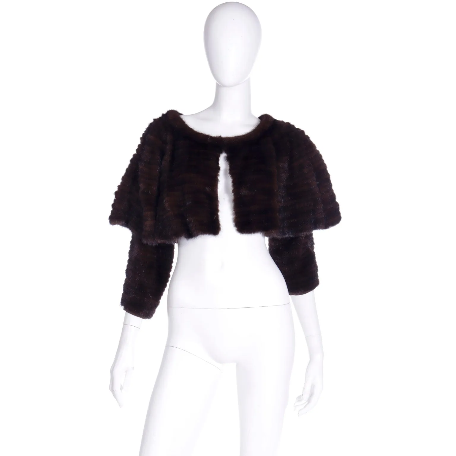 1990s Isaac Mizrahi Fur Capelet With Sleeves