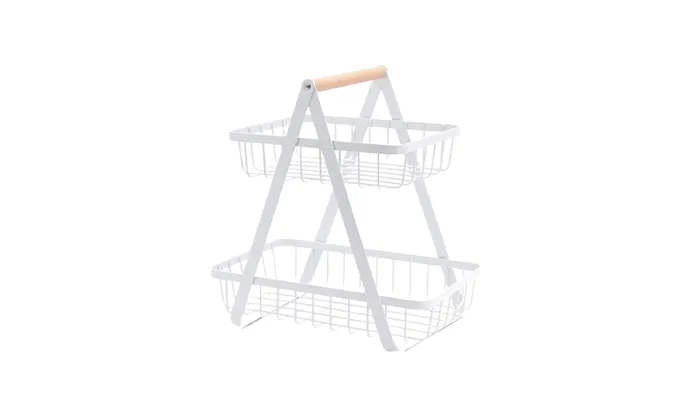 2 Tier Fruit Basket Camping Metal Wire Storage Holder