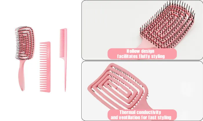 3 Piece Hair Brush Comb Set