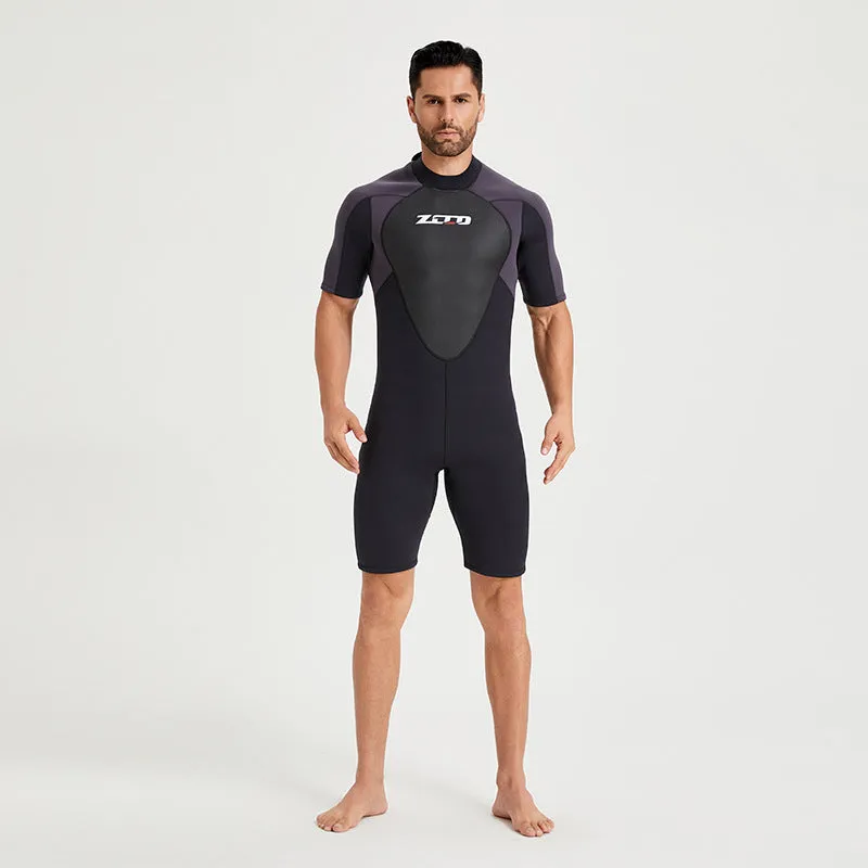 3mm Men's One-Piece Short-Sleeved Diving Suit