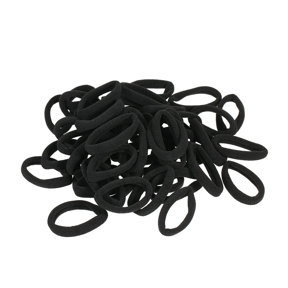 50 Piece Black Thick No Slip Hair Bands