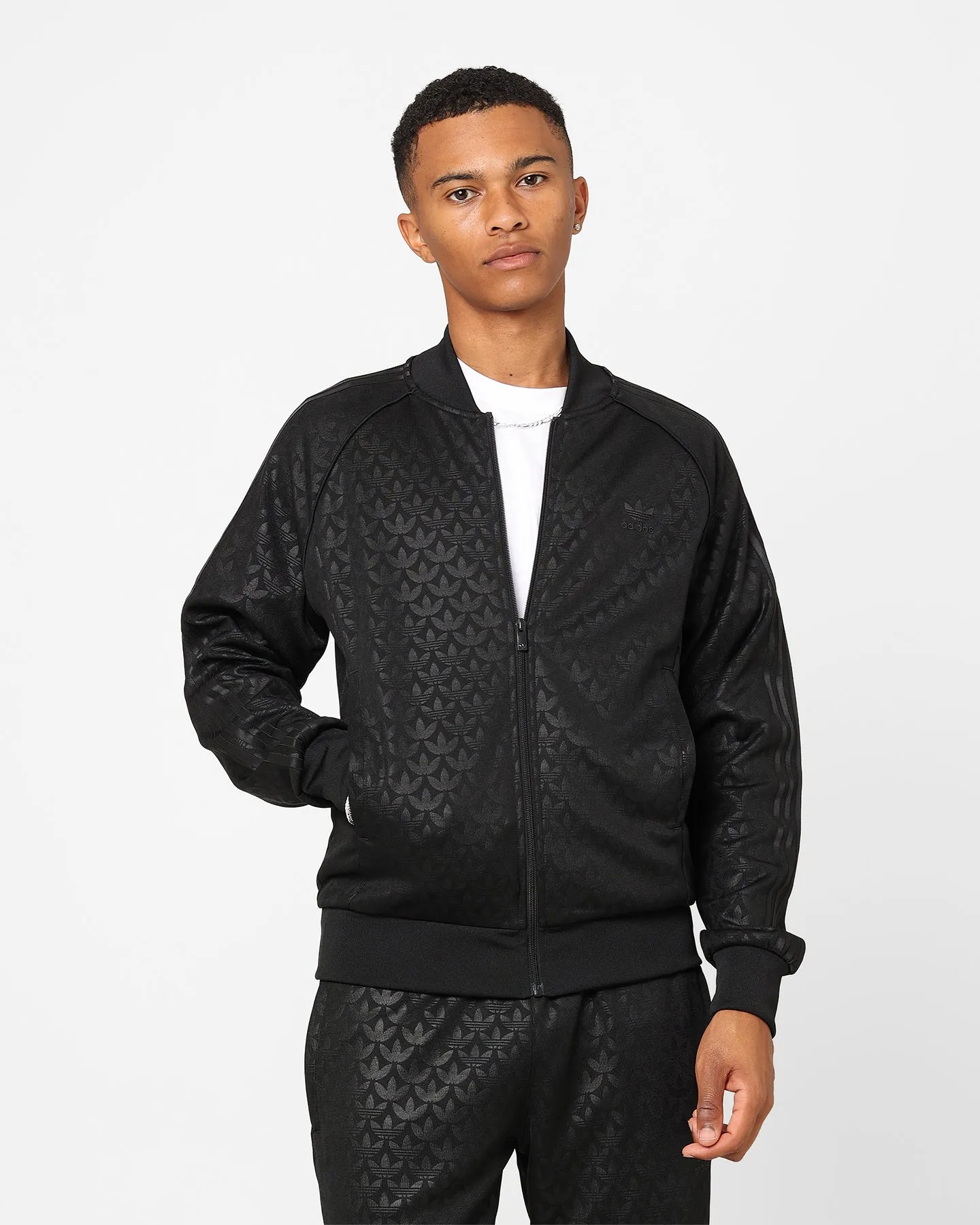 Adidas Graphics Monogram Straight Tracksuit Jacket Black