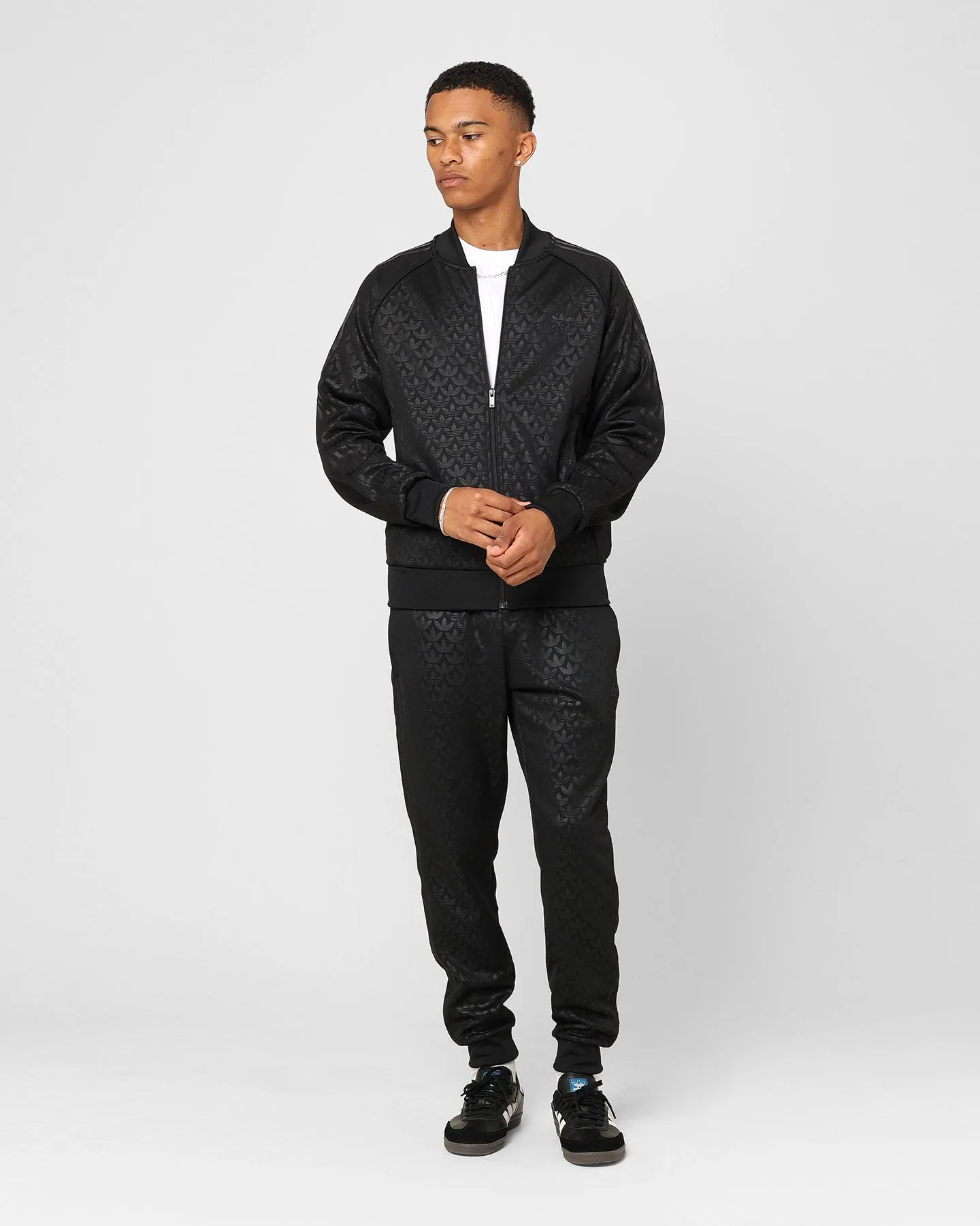 Adidas Graphics Monogram Straight Tracksuit Jacket Black