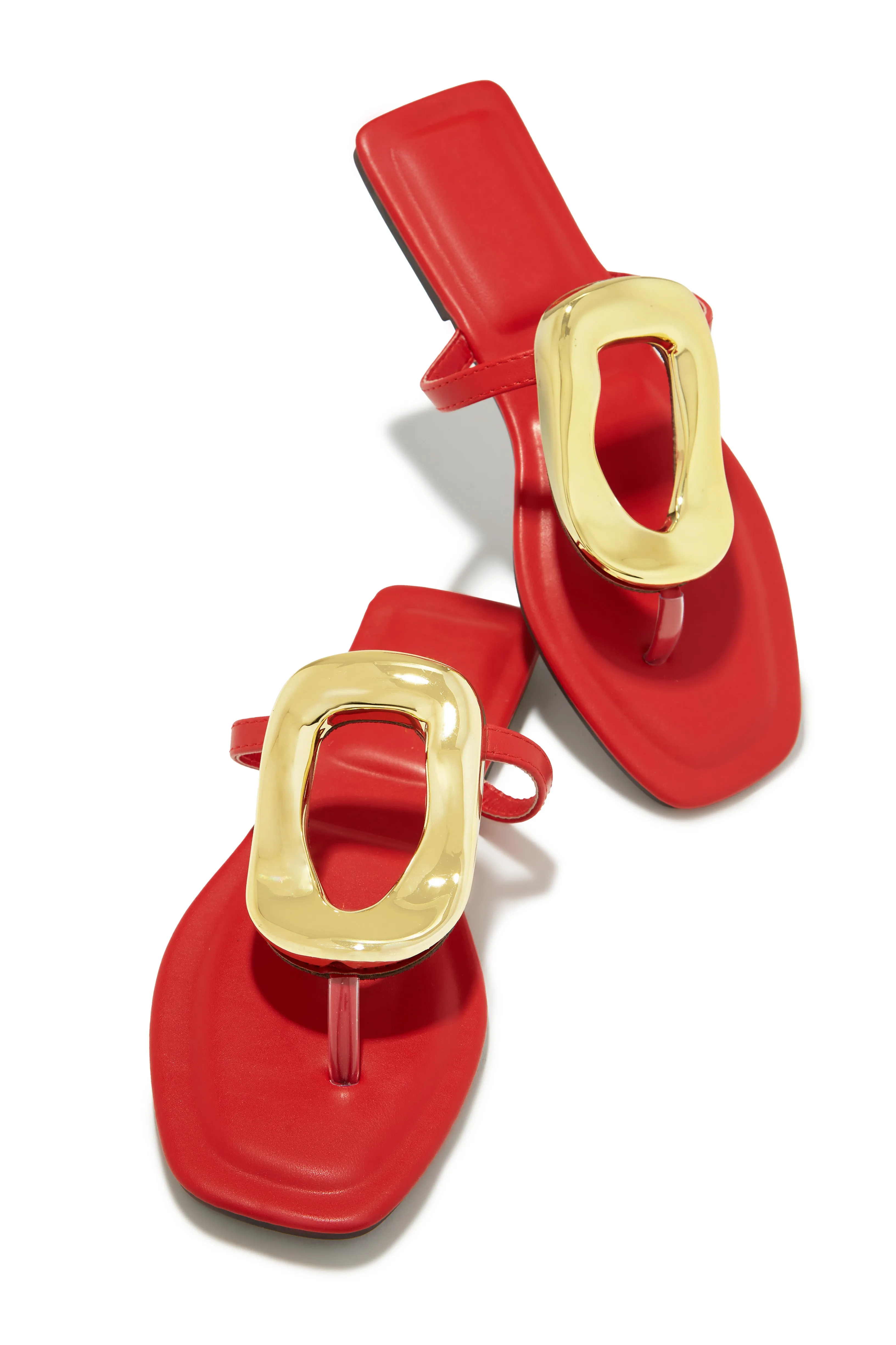 Adonna Slip On Thong Strap Sandals - Red