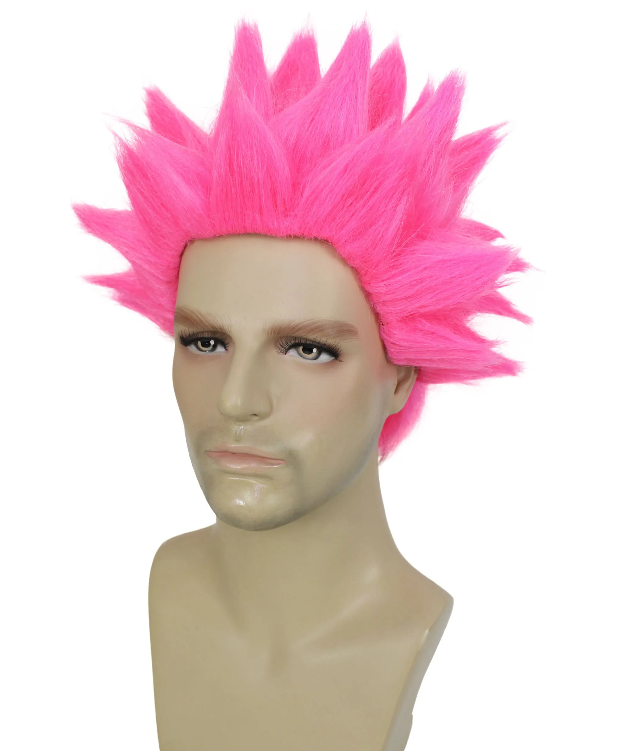 Adult Men’s Anime Young Ninja Nine Tail Multiple Colo Spiky Wig I Flame-retardant Synthetic Fiber