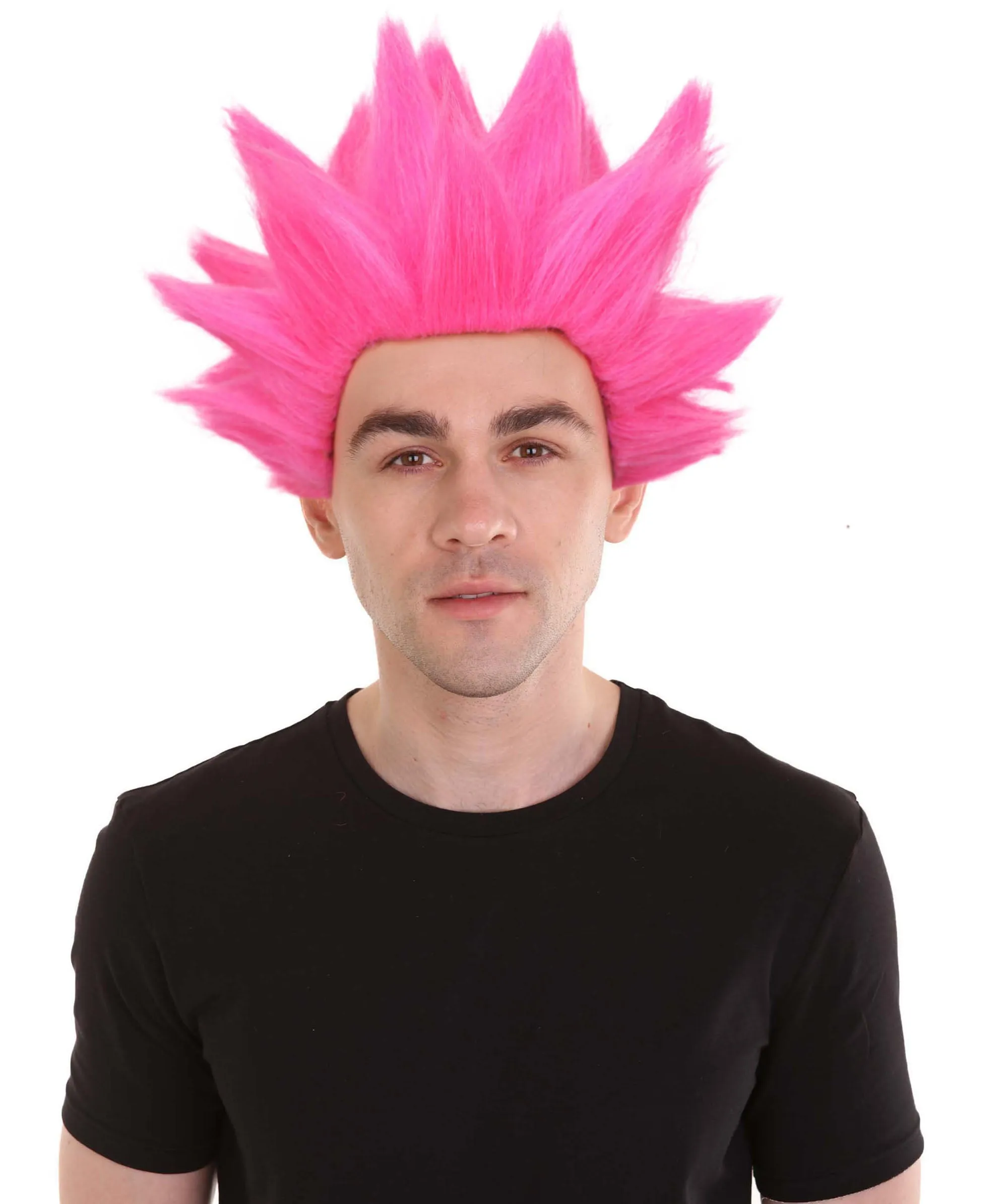 Adult Men’s Anime Young Ninja Nine Tail Multiple Colo Spiky Wig I Flame-retardant Synthetic Fiber