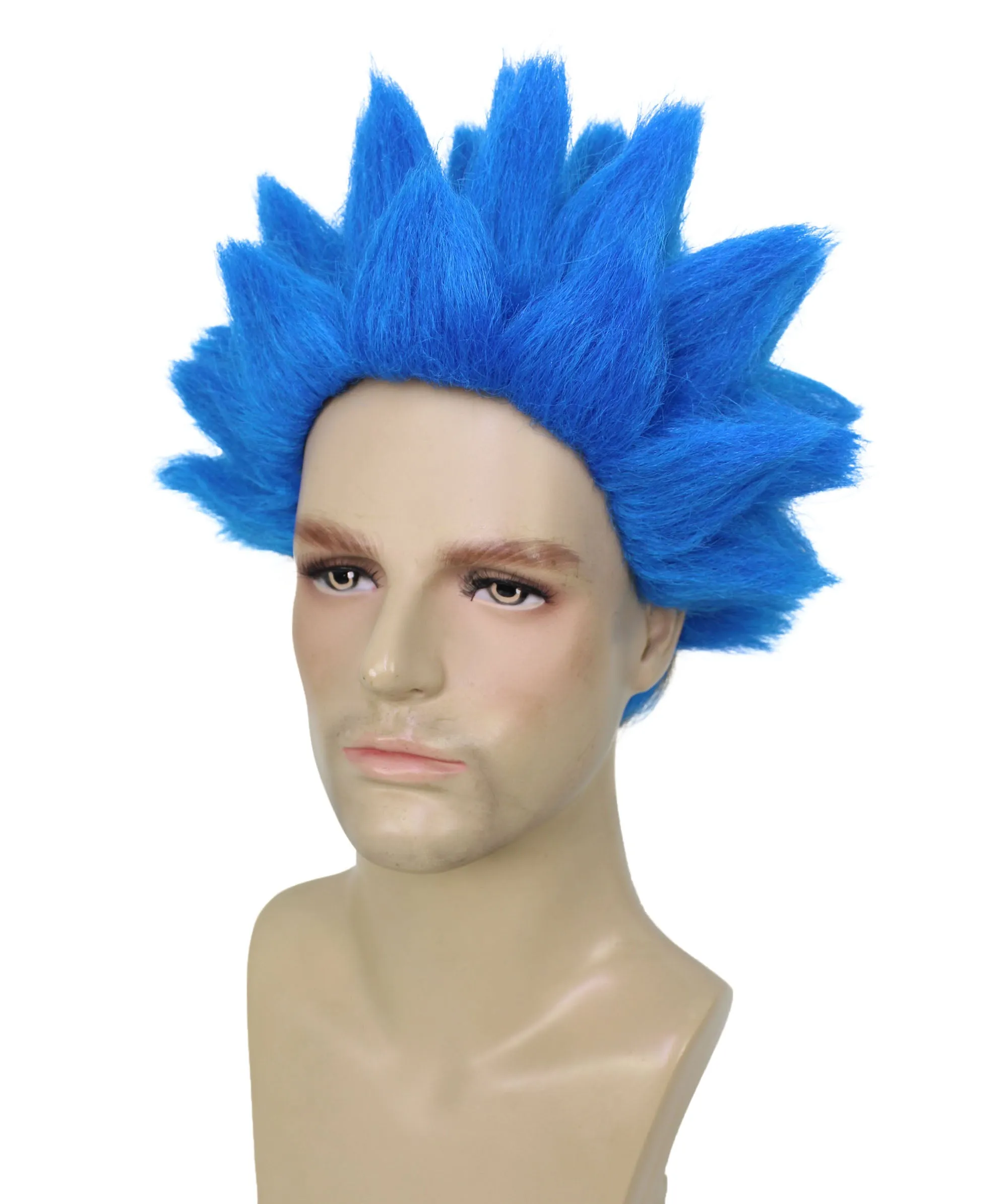 Adult Men’s Anime Young Ninja Nine Tail Multiple Colo Spiky Wig I Flame-retardant Synthetic Fiber