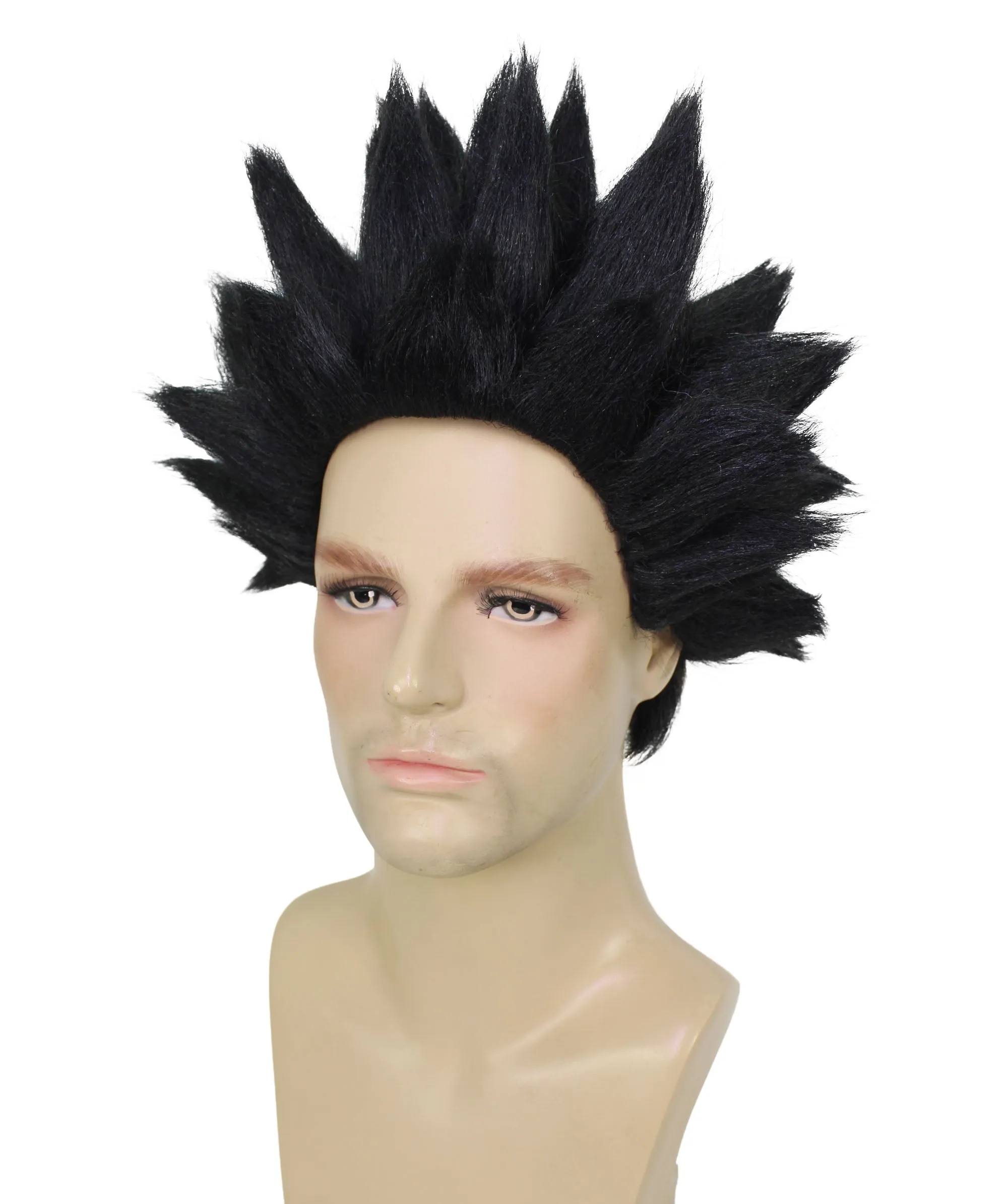 Adult Men’s Anime Young Ninja Nine Tail Multiple Colo Spiky Wig I Flame-retardant Synthetic Fiber