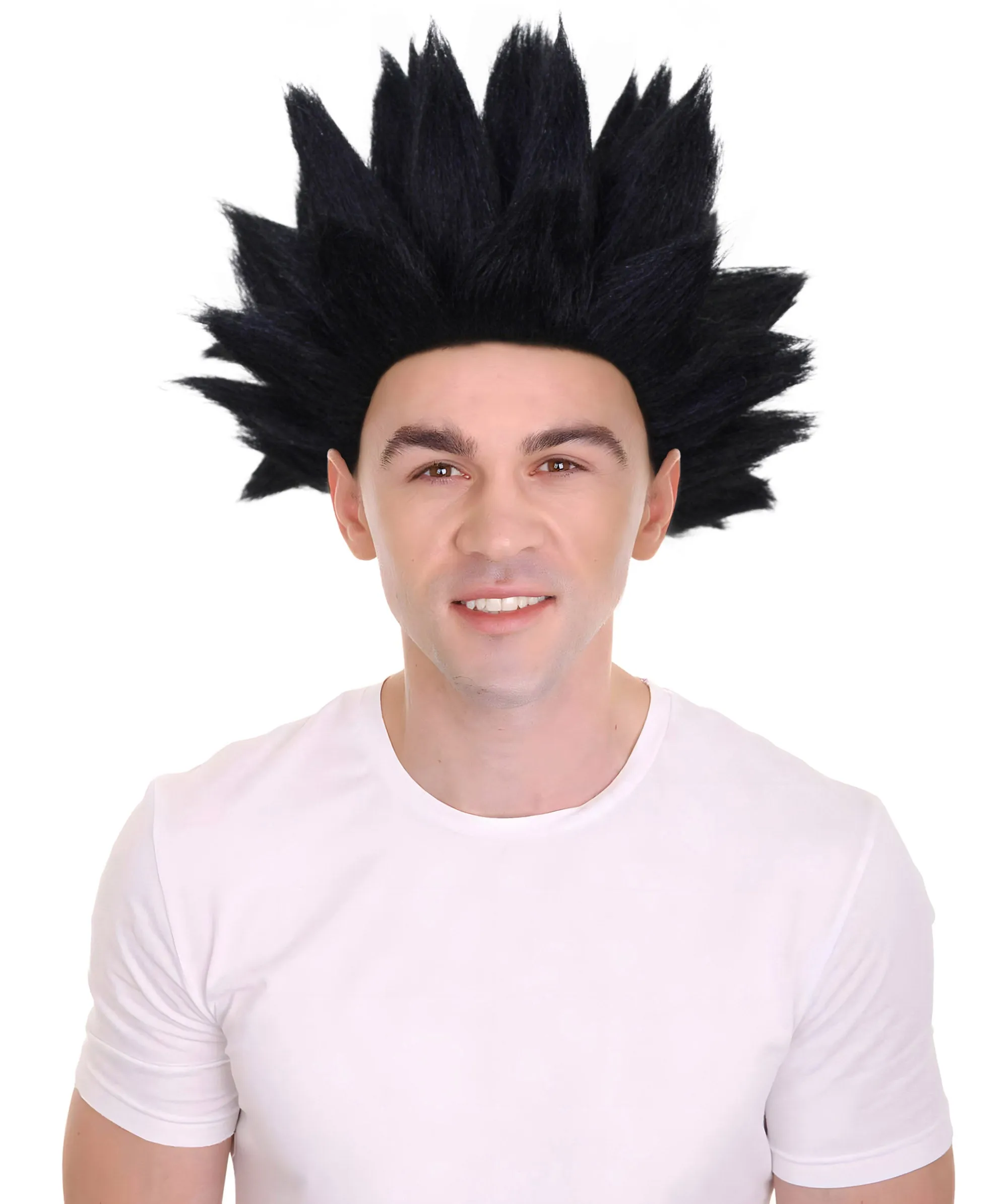 Adult Men’s Anime Young Ninja Nine Tail Multiple Colo Spiky Wig I Flame-retardant Synthetic Fiber