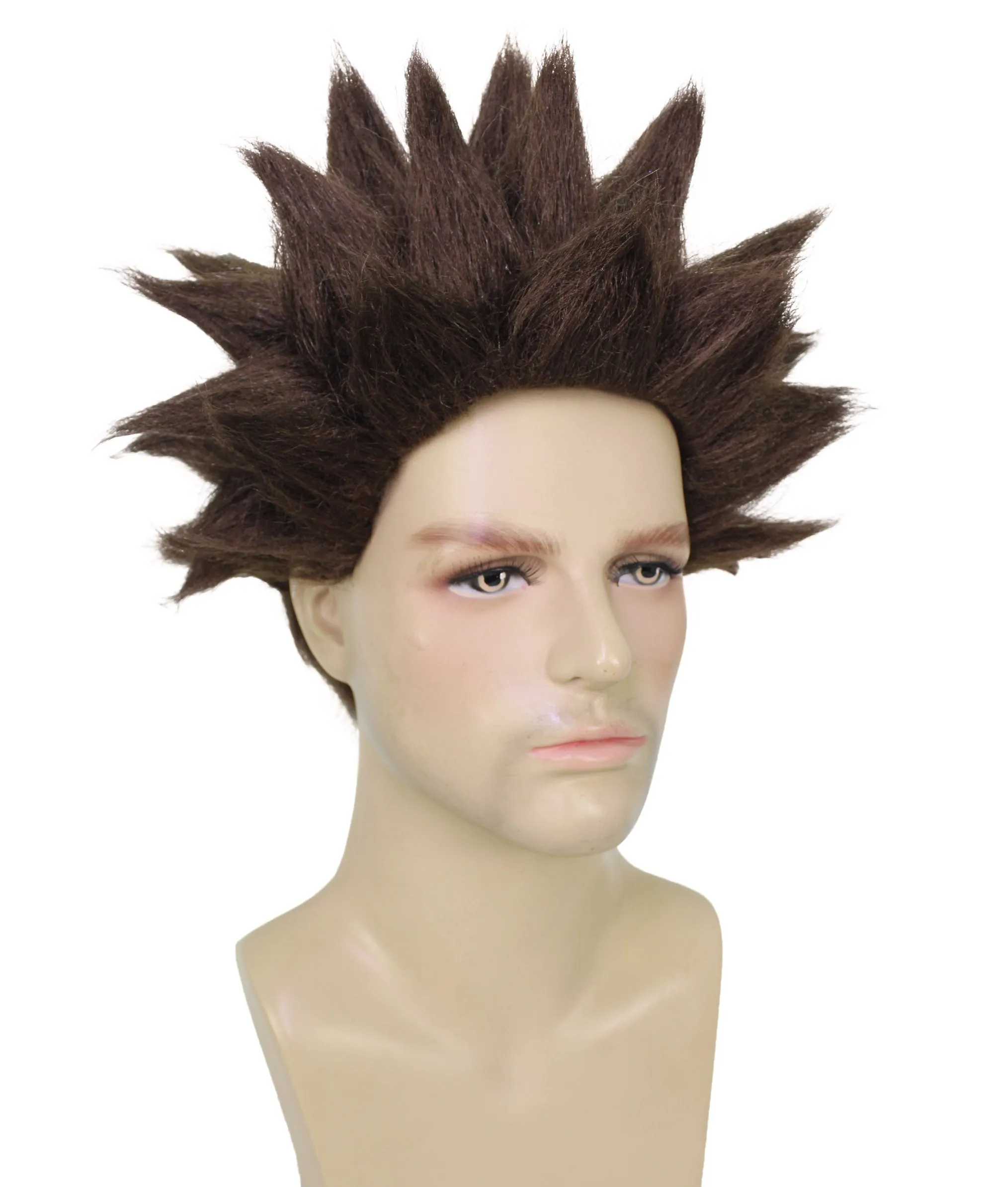 Adult Men’s Anime Young Ninja Nine Tail Multiple Colo Spiky Wig I Flame-retardant Synthetic Fiber