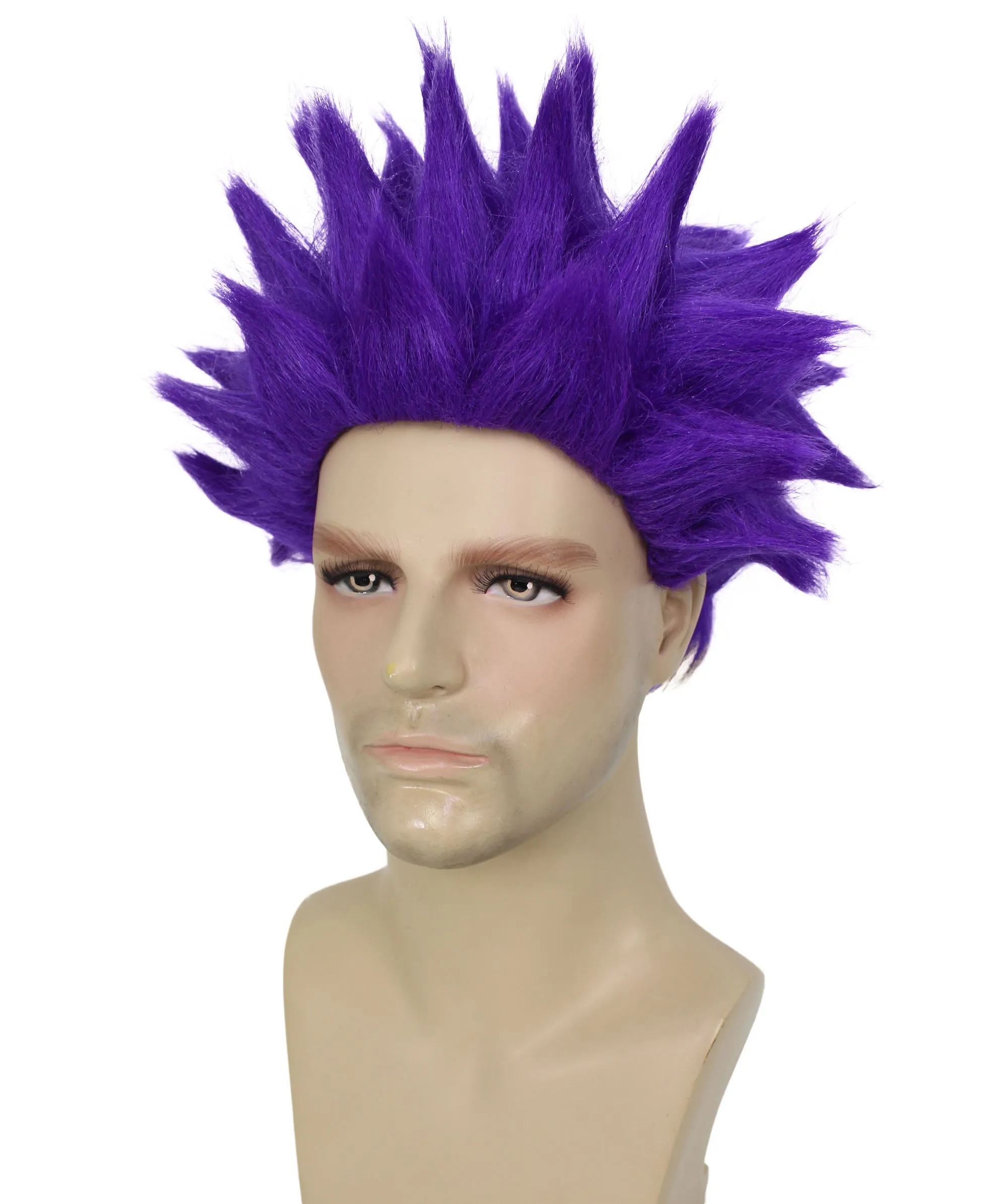 Adult Men’s Anime Young Ninja Nine Tail Multiple Colo Spiky Wig I Flame-retardant Synthetic Fiber