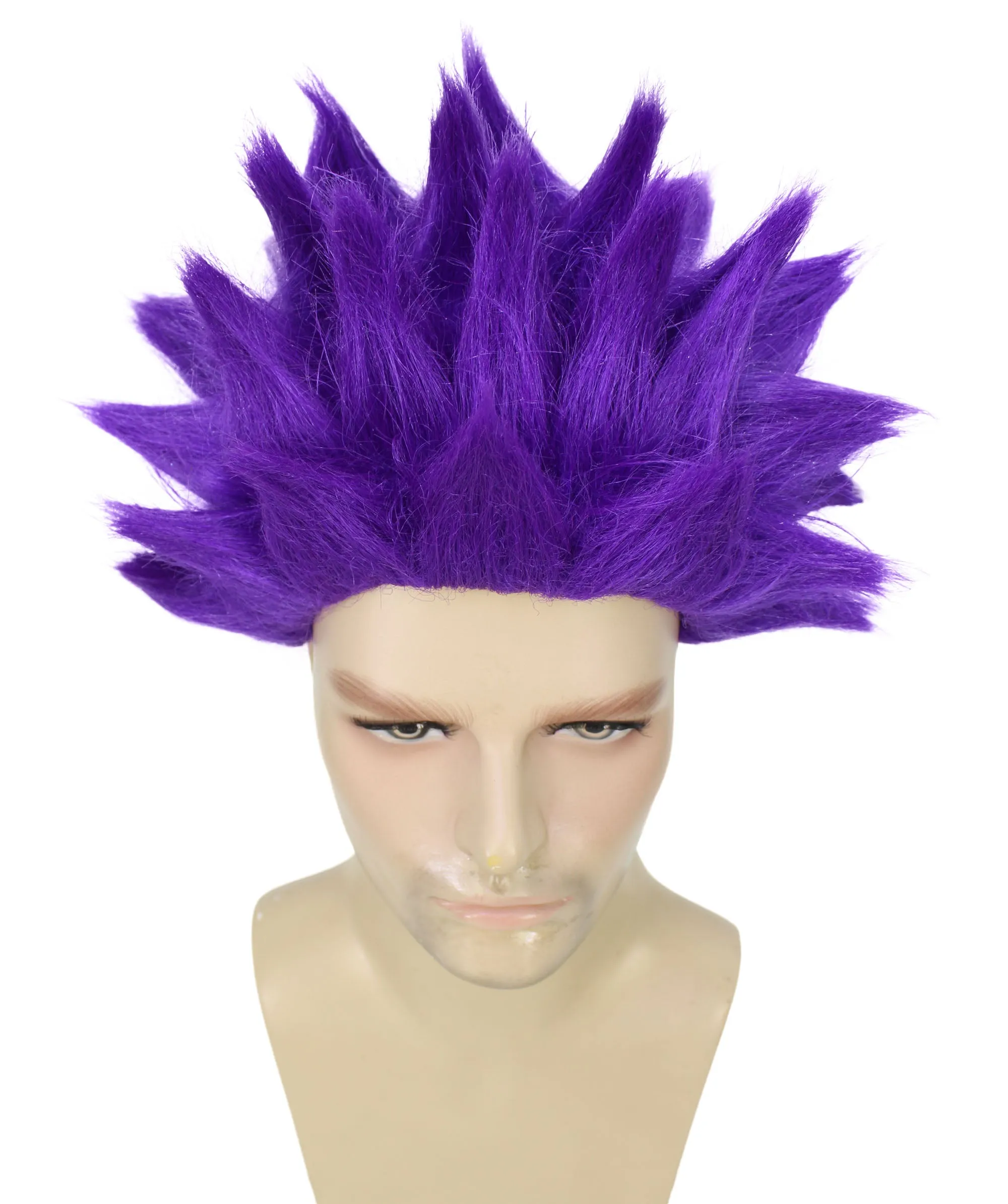 Adult Men’s Anime Young Ninja Nine Tail Multiple Colo Spiky Wig I Flame-retardant Synthetic Fiber