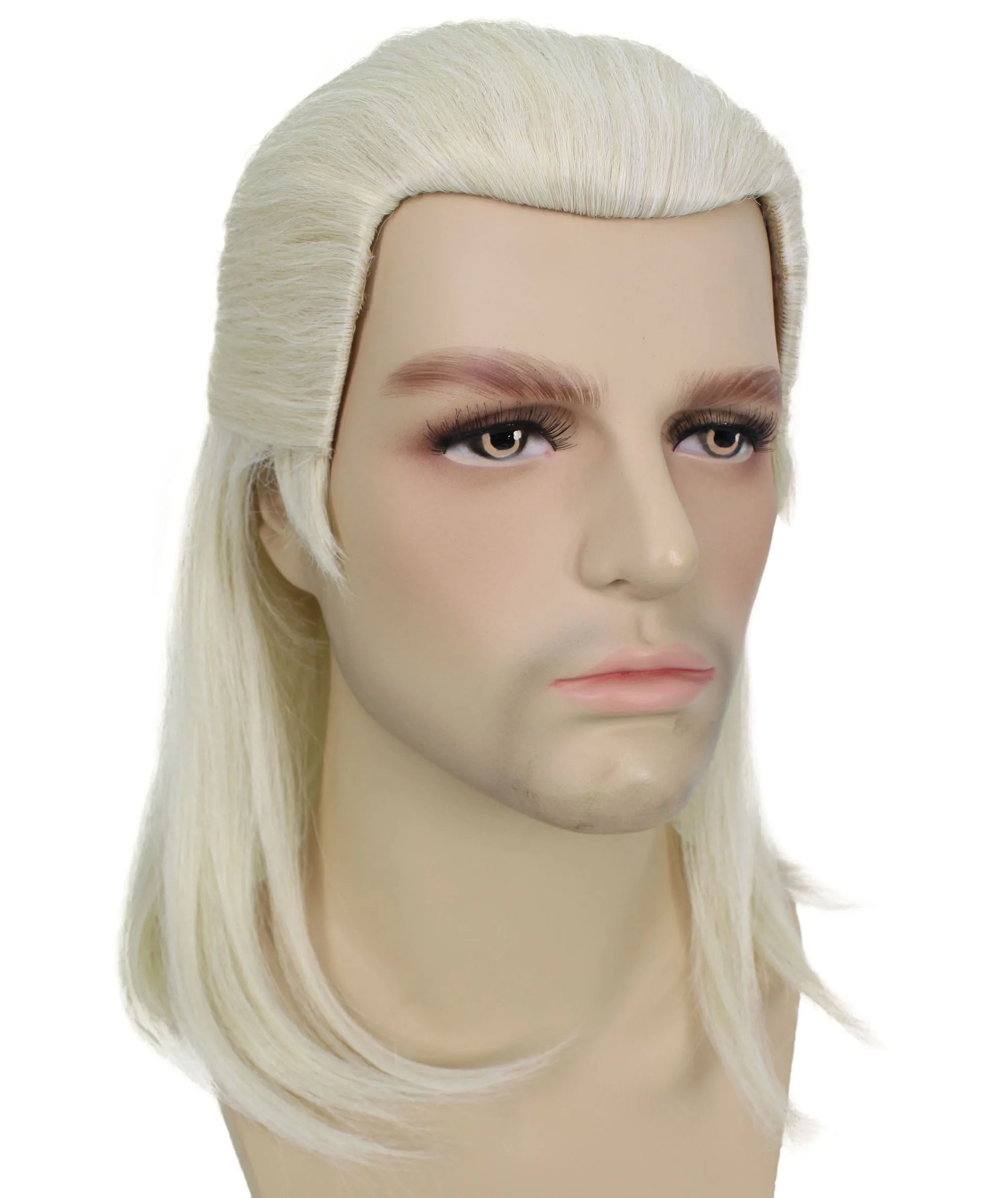 Adult Men’s Fantasy TV Series Dragon House Silver Blonde Warrior Prince Wig | Flame-retardant Synthetic Fiber