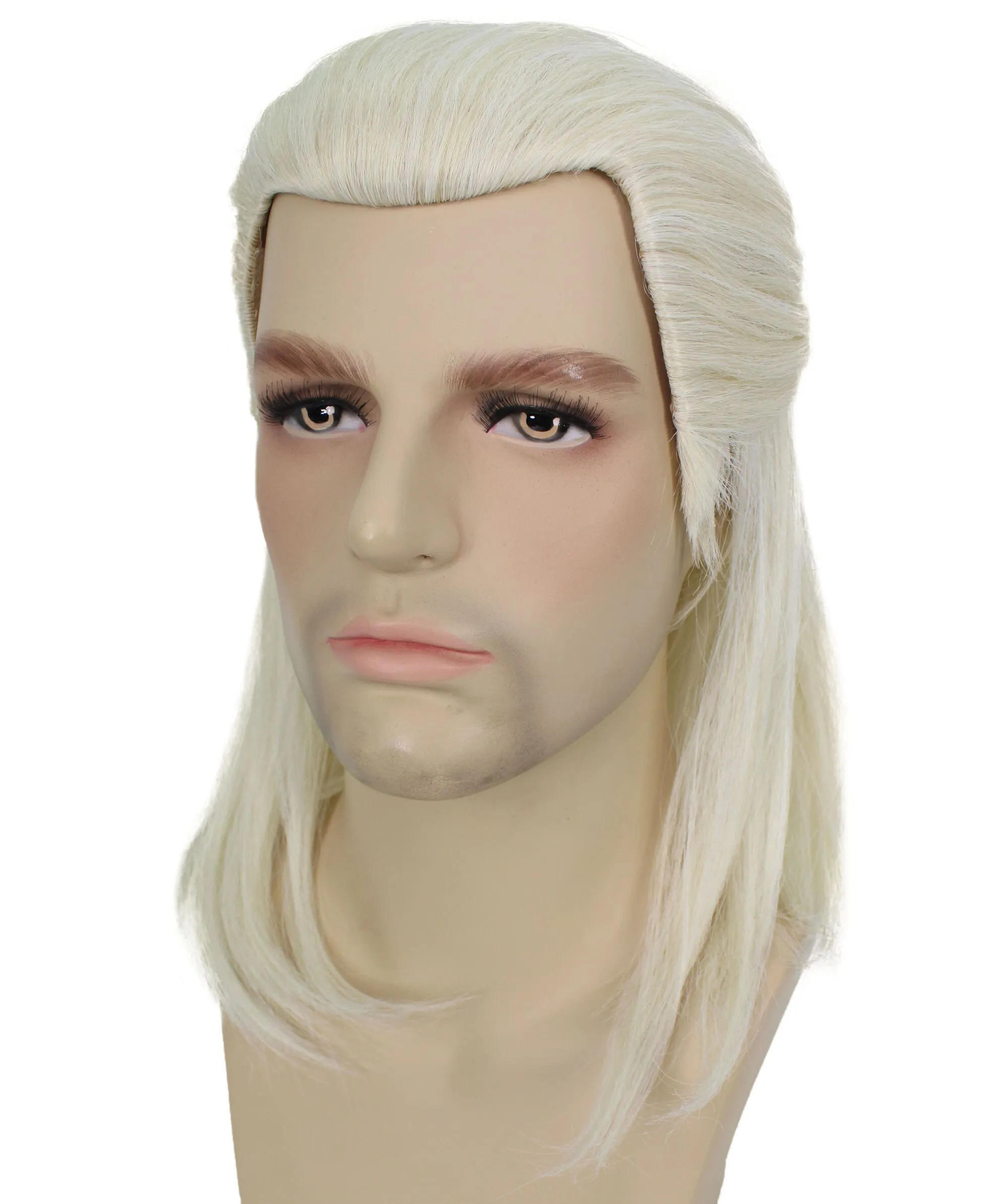 Adult Men’s Fantasy TV Series Dragon House Silver Blonde Warrior Prince Wig | Flame-retardant Synthetic Fiber