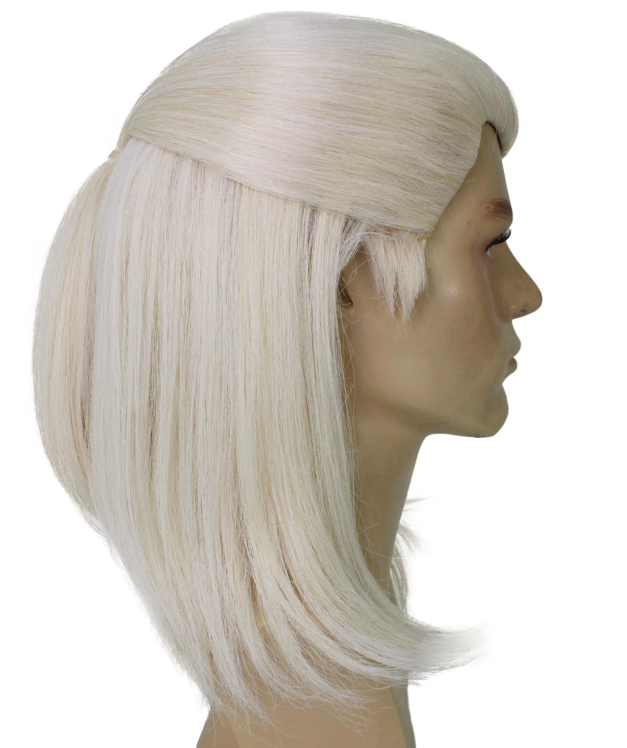 Adult Men’s Fantasy TV Series Dragon House Silver Blonde Warrior Prince Wig | Flame-retardant Synthetic Fiber