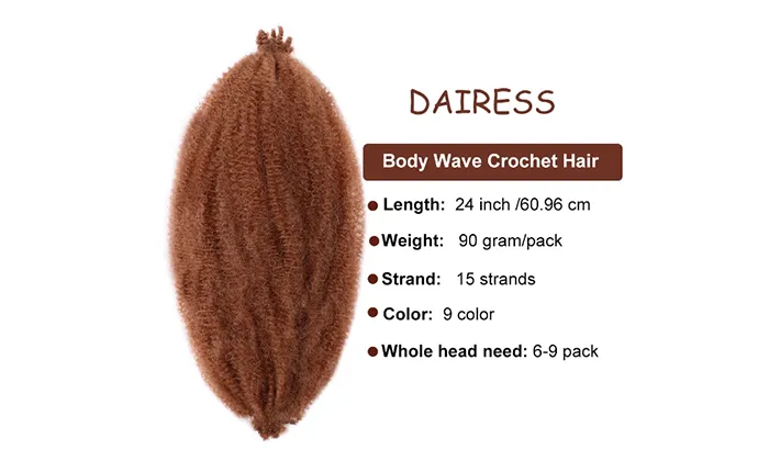 Afro Twist Crochet Hair with Dirty Braid Wig Fiber