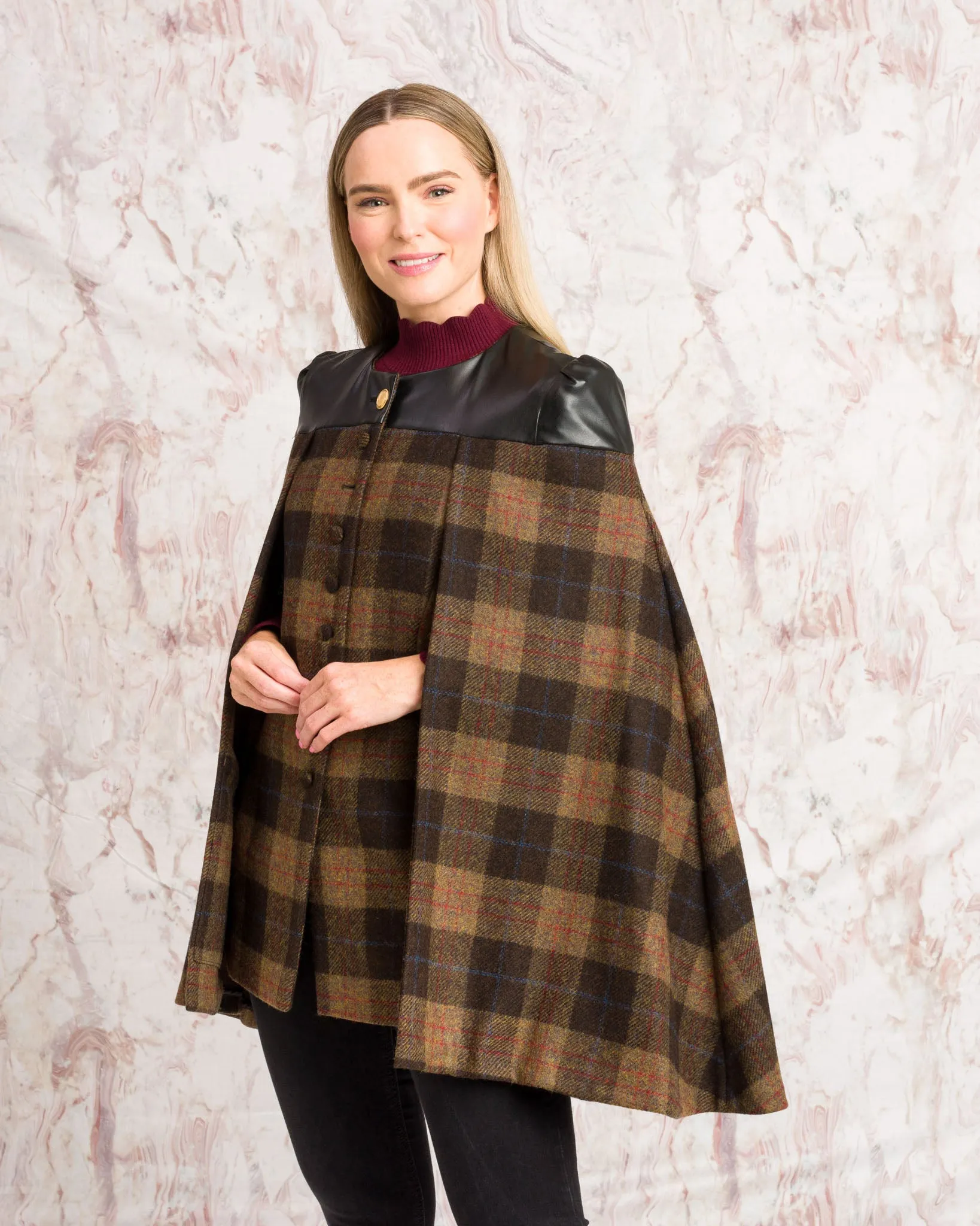 Aisling Tailored Cape - Auburn Check