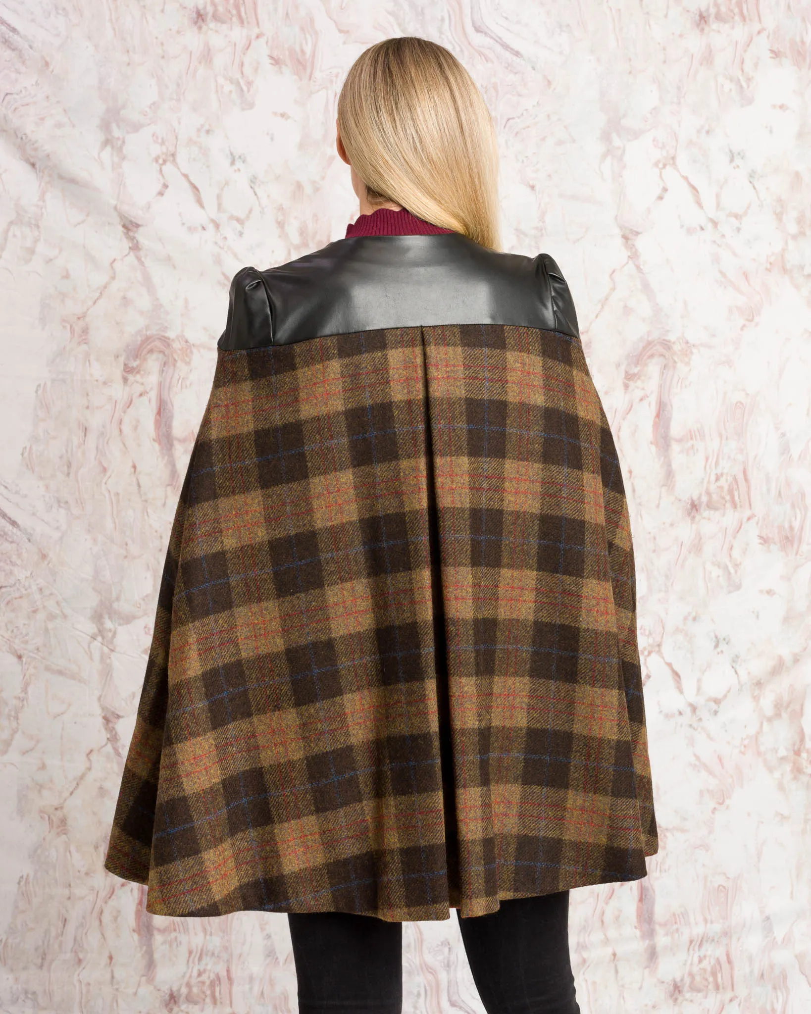 Aisling Tailored Cape - Auburn Check