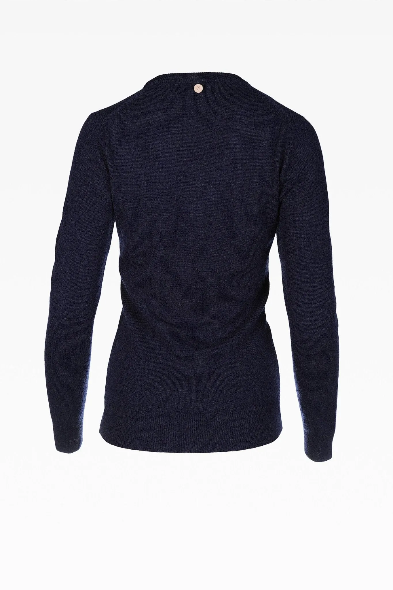 Alice Ladies Cashmere V-Neck Jumper in Navy Blue