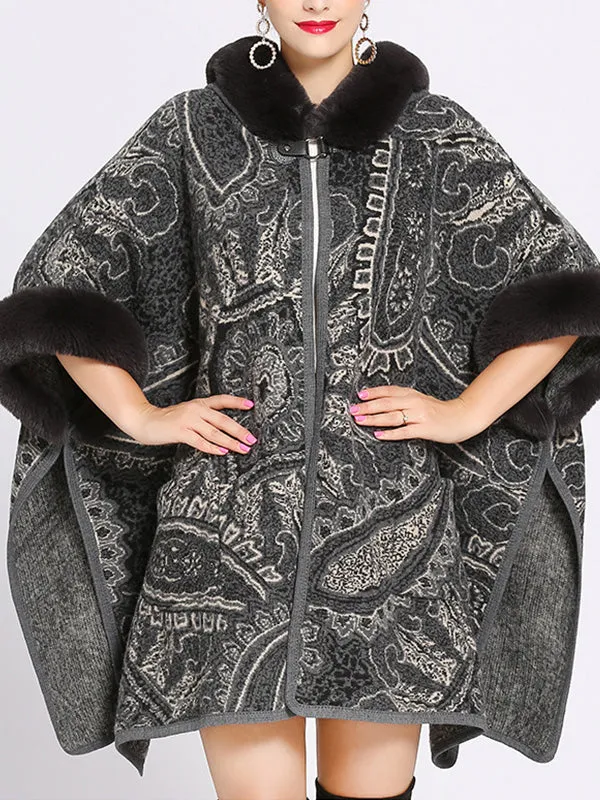 Amiable Outfitting Fluffy Plus Size Cape Cardigan