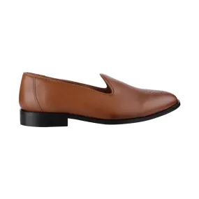 Assisi Timeless Medallion Toe Tan Slipper Shoes