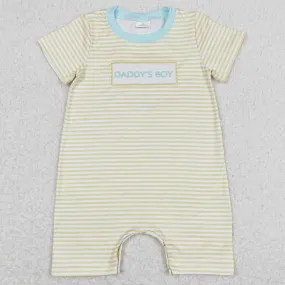 Baby Boys Romper Daddy's Boy Yellow Stripes Rompers SR0890