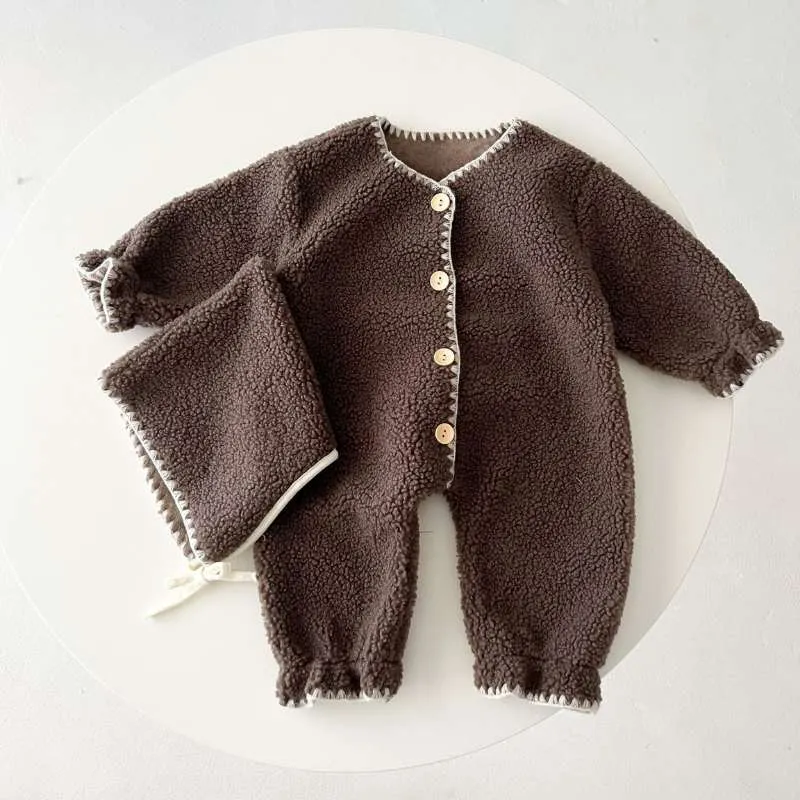 Baby Fleece Overall Long Jumpsuit