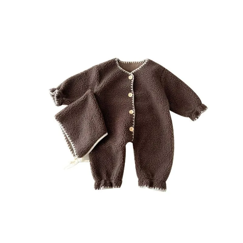 Baby Fleece Overall Long Jumpsuit