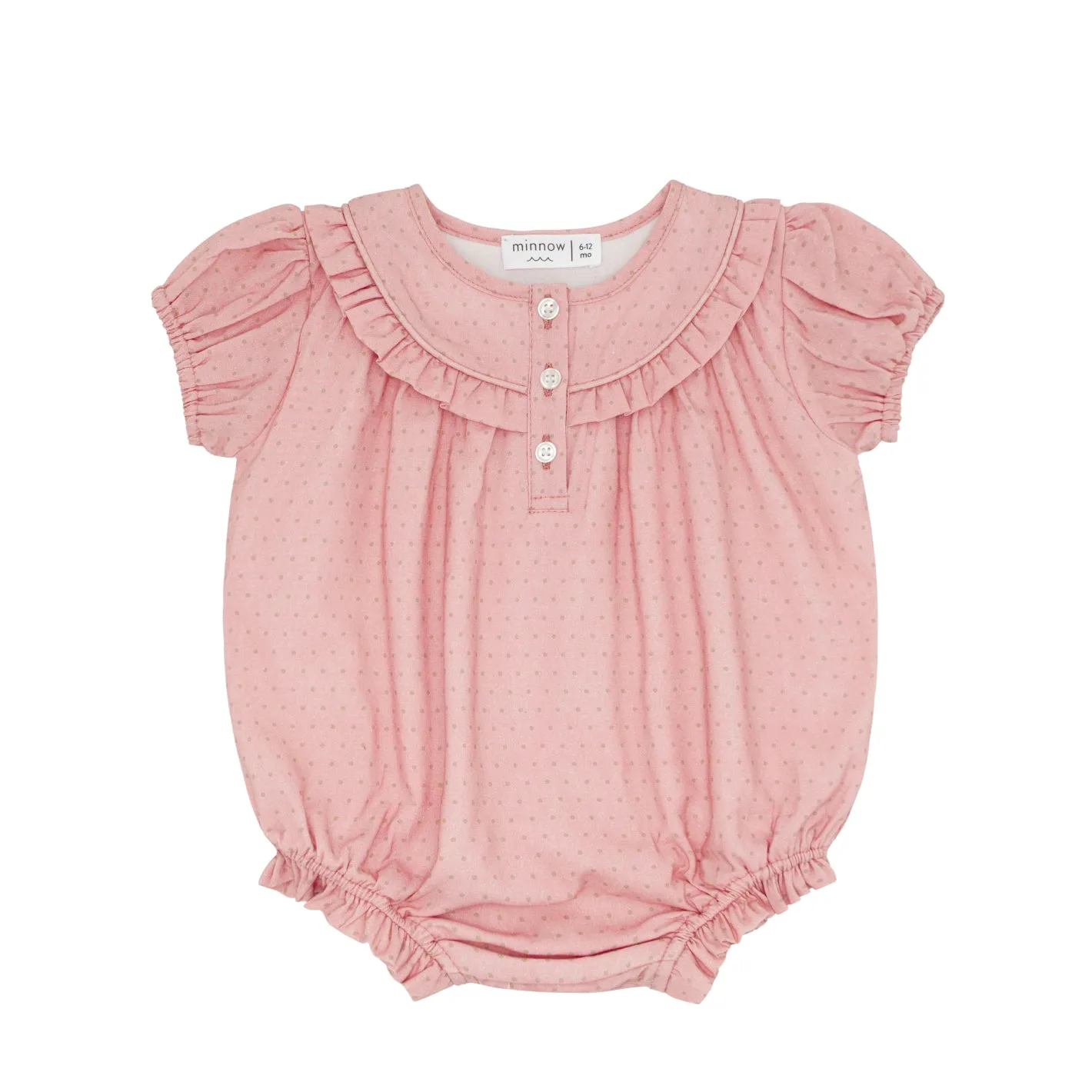 baby girls camellia pink dot bubble romper