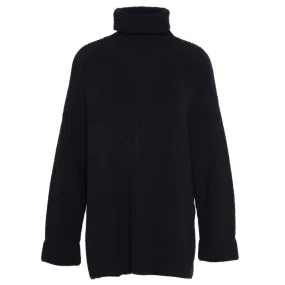 Barbour Rib Stitch Knitted Ladies Cape - Black