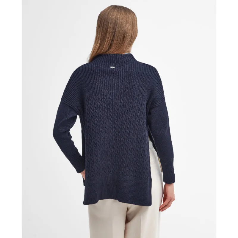 Barbour Stitch Guernsey Ladies Knitted Cape - Navy