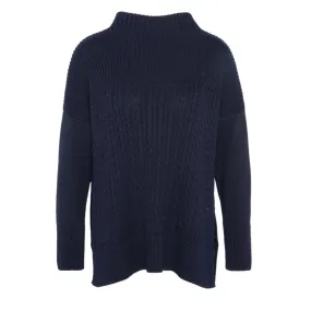 Barbour Stitch Guernsey Ladies Knitted Cape - Navy