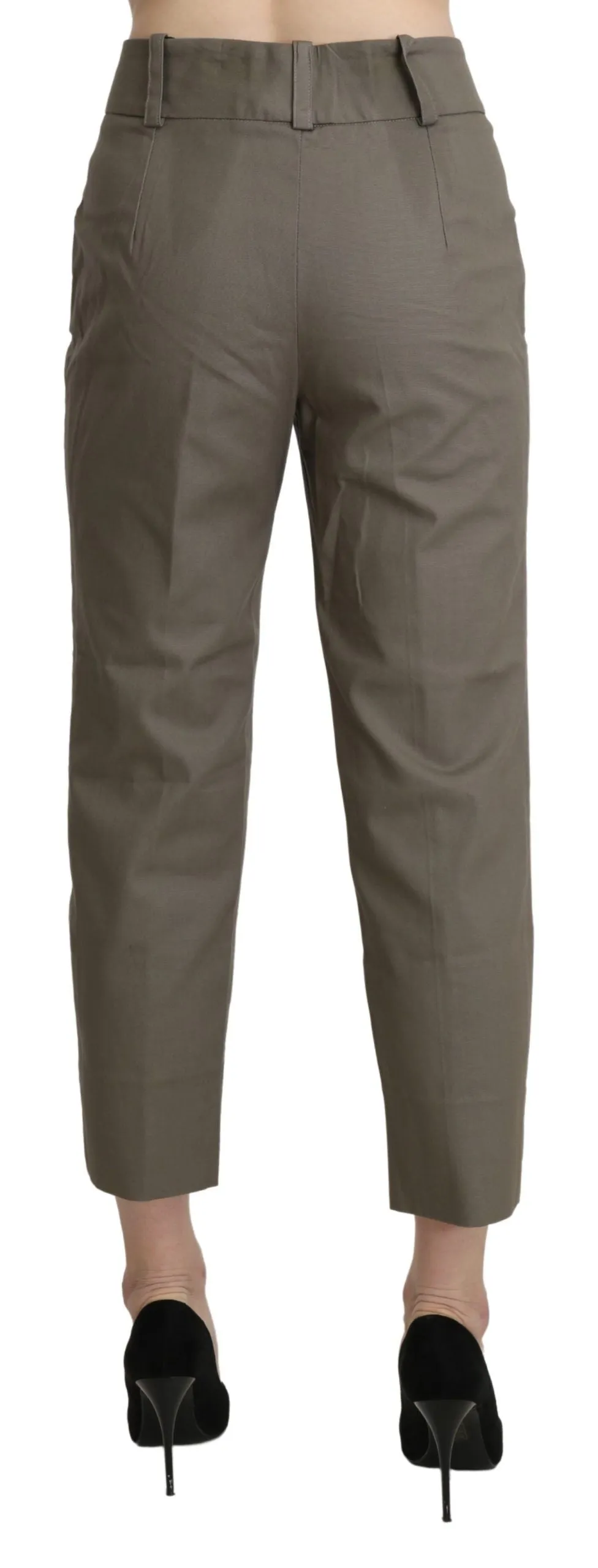 BENCIVENGA Elegant High Waist Cropped Pants in Gray