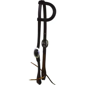 Berlin Custom Leather Dark Oiled Slip Ear Headstall with Ties