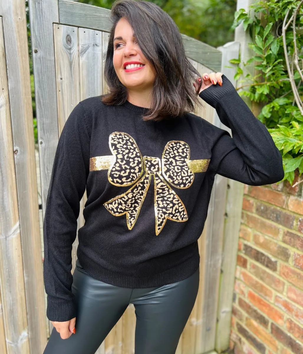 Black Bow Christmas Jumper