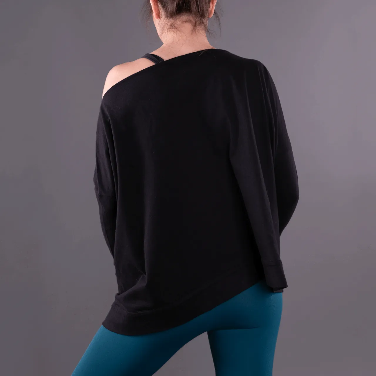 Black Convertible Off Shoulder Layering Tunic & Cardigan