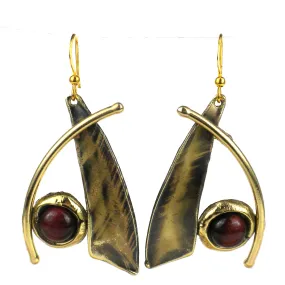 Blade And Red Tiger Eye Brass Earrings Brass Images