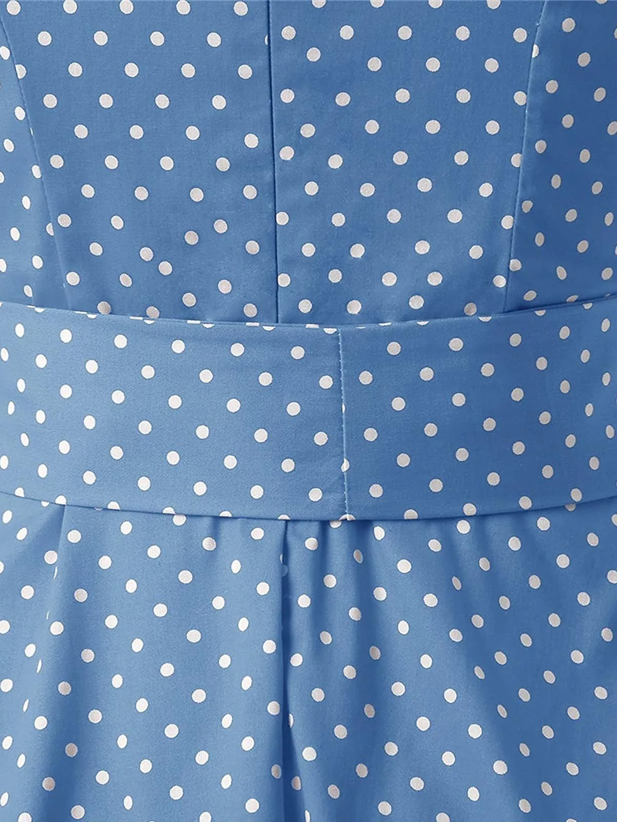 Blue 1950s Polka Dot Swing Dress