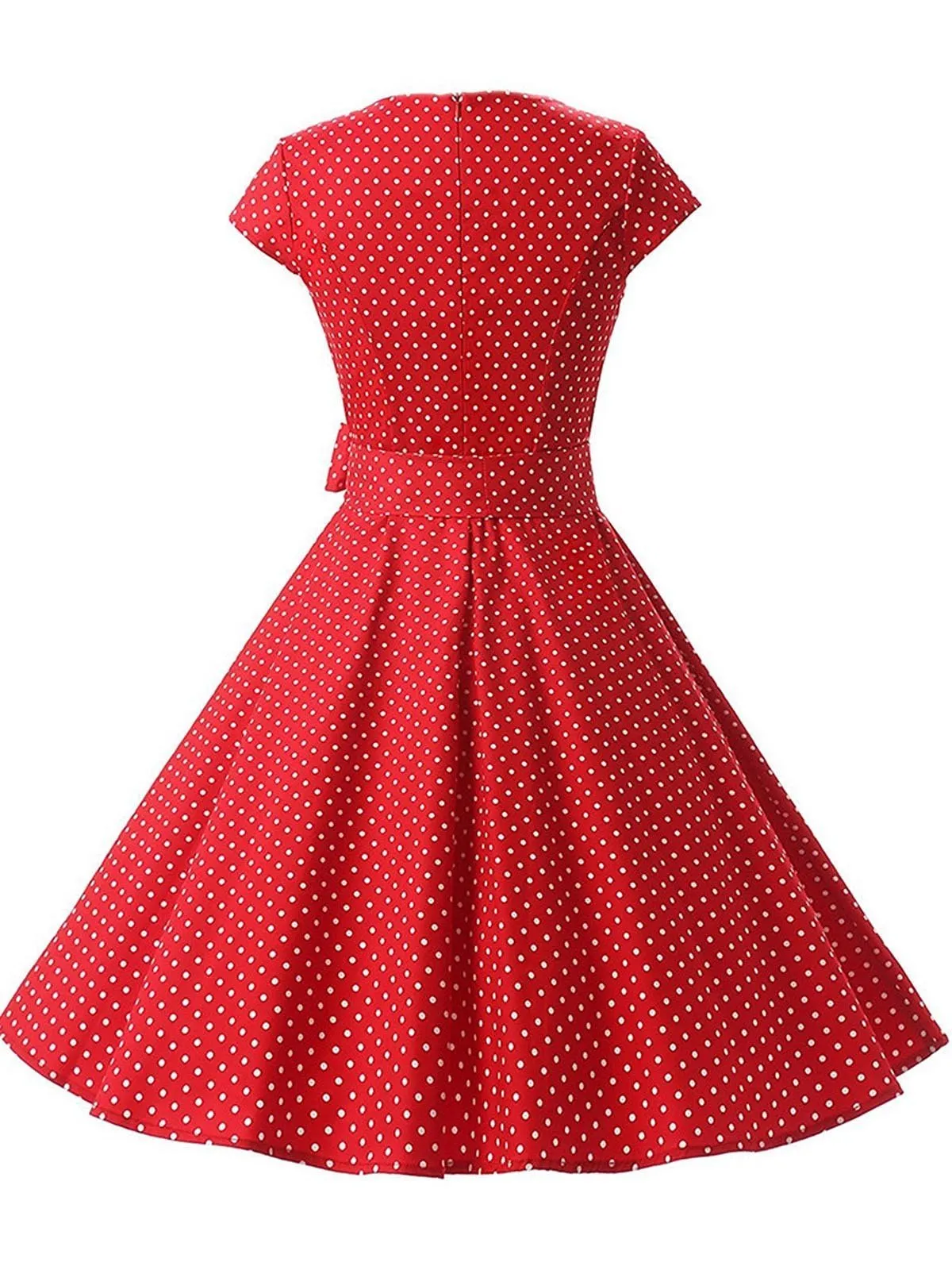 Blue 1950s Polka Dot Swing Dress