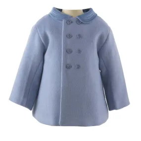 Blue Velvet Trim Pram Coat