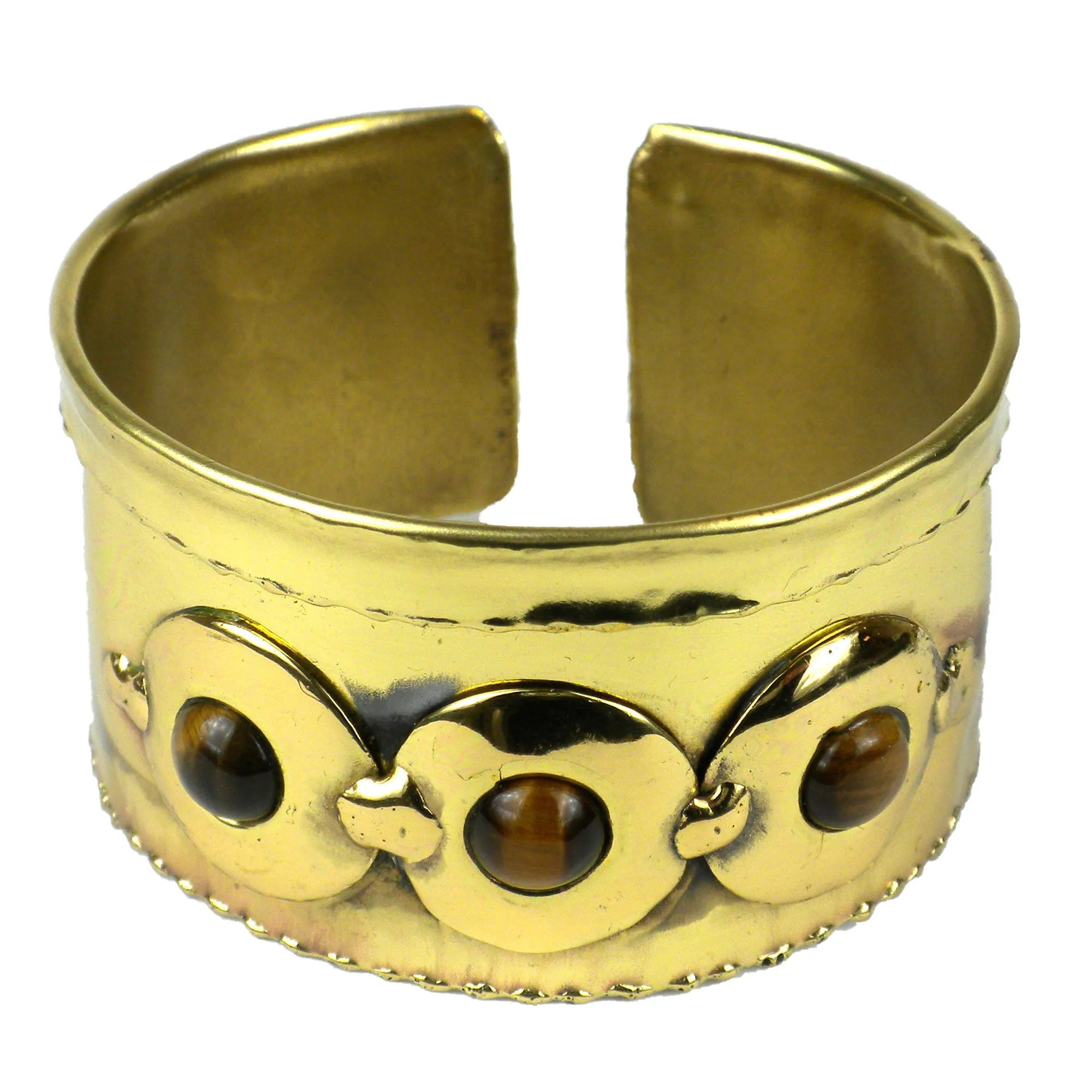 Bonbon Gold Tiger Eye Cuff Brass Images