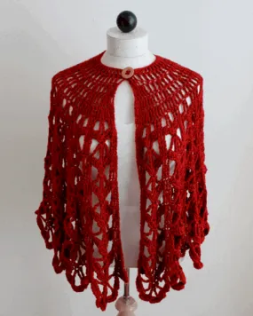 Bordeaux Fashion Cape Crochet Pattern