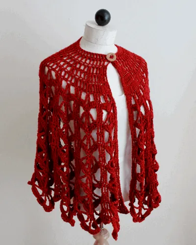 Bordeaux Fashion Cape Crochet Pattern